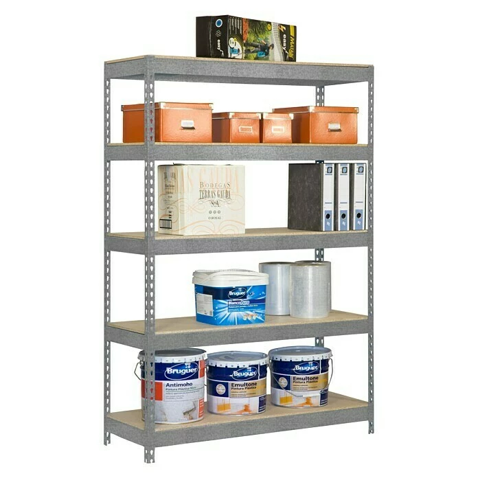 BAUHAUS Simonrack Bricoforte Metall-Schwerlastregal L X B X H: 60 X 100 X 200 Cm, Traglast: 300 Kg/Boden, Anzahl Böden: 5, Silber, Material Boden: Holz 1 BAUHAUS Simonrack Bricoforte Metall-Schwerlastregal L X B X H: 60 X 100 X 200 Cm, Traglast: 300 Kg/Boden, Anzahl Böden: 5, Silber, Material Boden: Holz