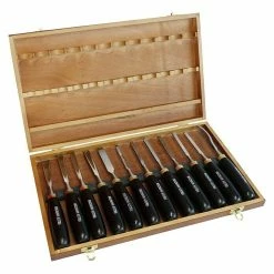 BAUHAUS Holzmann Kerbschnitzsatz Holzbox, 12 -tlg.