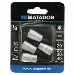 BAUHAUS Matador Steckschlüsseleinsatz-Set Innen-TORX, 1 X Steckschlüsseleinsatz TX20, 1 X Steckschlüsseleinsatz TX25, 1 X Steckschlüsseleinsatz TX30, 1 X Steckschlüsseleinsatz TX40