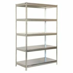 BAUHAUS Simonrack Bricoforte Metall-Schwerlastregal L X B X H: 60 X 100 X 200 Cm, Traglast: 300 Kg/Boden, Anzahl Böden: 5, Silber, Material Boden: Metall