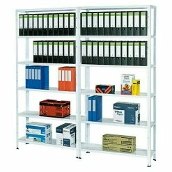 BAUHAUS Regalux Aktenregal Office 100 30 X 100 X 209 Cm, Traglast: 60 Kg/Boden, Weiß -Werkstatteinrichtung store 12 216