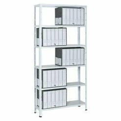 BAUHAUS Regalux Aktenregal Office 100 30 X 100 X 209 Cm, Traglast: 60 Kg/Boden, Weiß -Werkstatteinrichtung store 12 218