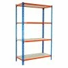 BAUHAUS Simonrack Maderclick Metallregal Super Plus L X B X H: 50 X 110 X 150 Cm, Traglast: 150 Kg/Boden, Anzahl Böden: 4, Stecken, Blau/Orange