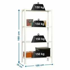 BAUHAUS Simonrack Homeclick Metallregal Plus L X B X H: 30 X 100 X 160 Cm, Traglast: 150 Kg/Boden, Anzahl Böden: 4 Stk., Stecken, Weiß 7 BAUHAUS Simonrack Homeclick Metallregal Plus L X B X H: 30 X 100 X 160 Cm, Traglast: 150 Kg/Boden, Anzahl Böden: 4 Stk., Stecken, Weiß -Werkstatteinrichtung store 12 262