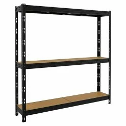 BAUHAUS Metall-Schwerlastregal MAXI-POKER L X B X H: 35 X 180 X 180 Cm, Traglast: 300 Kg/Boden, Anzahl Böden: 3 Stk., Stecken