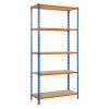 BAUHAUS Simonrack Maderclick Metallregal L X B X H: 50 X 90 X 180 Cm, Traglast: 150 Kg/Boden, Anzahl Böden: 5, Stecken, Blau/Orange