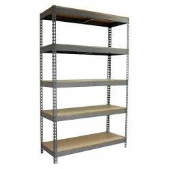 BAUHAUS Simonrack Ecoforte Metall-Schwerlastregal L X B X H: 60 X 120 X 200 Cm, Traglast: 400 Kg/Boden, Anzahl Böden: 5 Stk., Stecken, Grau
