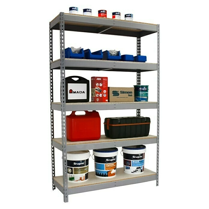 BAUHAUS Simonrack Ecoforte Metall-Schwerlastregal L X B X H: 60 X 120 X 200 Cm, Traglast: 400 Kg/Boden, Anzahl Böden: 5 Stk., Stecken, Grau 3 BAUHAUS Simonrack Ecoforte Metall-Schwerlastregal L X B X H: 60 X 120 X 200 Cm, Traglast: 400 Kg/Boden, Anzahl Böden: 5 Stk., Stecken, Grau – Bild 3