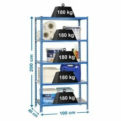 BAUHAUS Simonrack Simonclick Metallregal Plus L X B X H: 40 X 100 X 200 Cm, Traglast: 180 Kg/Boden, Anzahl Böden: 5 Stk., Stecken, Blau 9 BAUHAUS Simonrack Simonclick Metallregal Plus L X B X H: 40 X 100 X 200 Cm, Traglast: 180 Kg/Boden, Anzahl Böden: 5 Stk., Stecken, Blau -Werkstatteinrichtung store 12 327