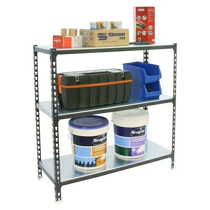 BAUHAUS Simonrack Simonclick Metallregal L X B X H: 30 X 90 X 100 Cm, Traglast: 180 Kg/Boden, Anzahl Böden: 3 Stk., Stecken, Anthrazit/Silber 3 BAUHAUS Simonrack Simonclick Metallregal L X B X H: 30 X 90 X 100 Cm, Traglast: 180 Kg/Boden, Anzahl Böden: 3 Stk., Stecken, Anthrazit/Silber – Bild 3