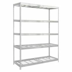 BAUHAUS Simonrack Ecoforte Metall-Schwerlastregal Rex L X B X H: 60 X 180 X 200 Cm, Traglast: 400 Kg/Boden, Anzahl Böden: 5 Stk., Stecken, Silber