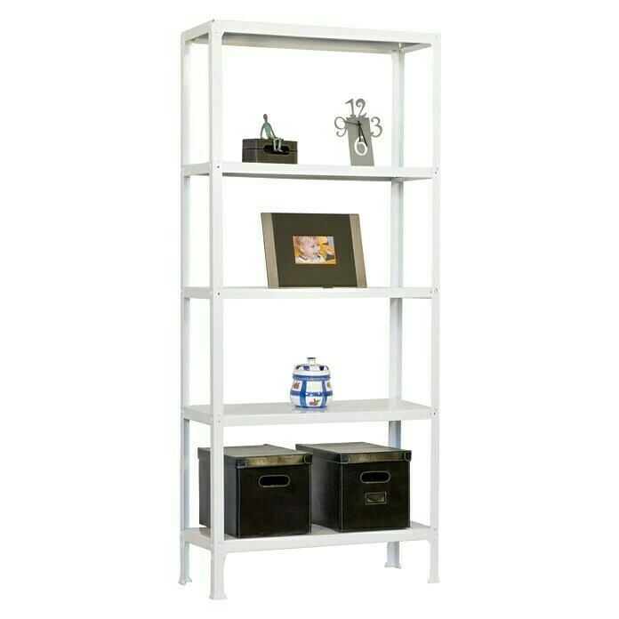 BAUHAUS Simonrack Homeclick Metallregal Mini L X B X H: 30 X 80 X 180 Cm, Traglast: 150 Kg/Boden, Anzahl Böden: 5 Stk., Weiß 3 BAUHAUS Simonrack Homeclick Metallregal Mini L X B X H: 30 X 80 X 180 Cm, Traglast: 150 Kg/Boden, Anzahl Böden: 5 Stk., Weiß – Bild 3