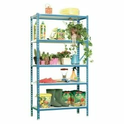 BAUHAUS Simonrack Simonclick Metallregal L X B X H: 40 X 90 X 180 Cm, Traglast: 180 Kg/Boden, Anzahl Böden: 5 Stk., Stecken, Blau/Weiß -Werkstatteinrichtung store 12 388