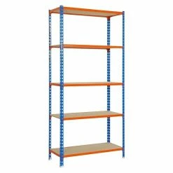 BAUHAUS Simonrack Maderclick Metallregal Mini L X B X H: 40 X 80 X 180 Cm, Traglast: 150 Kg/Boden, Anzahl Böden: 5 Stk., Blau/Orange