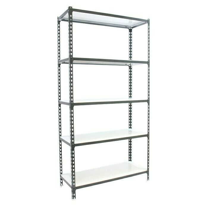 BAUHAUS Simonrack Simonclick Metallregal Mega L X B X H: 50 X 120 X 200 Cm, Traglast: 180 Kg/Boden, Anzahl Böden: 5 Stk., Stecken, Anthrazit/Weiß 1 BAUHAUS Simonrack Simonclick Metallregal Mega L X B X H: 50 X 120 X 200 Cm, Traglast: 180 Kg/Boden, Anzahl Böden: 5 Stk., Stecken, Anthrazit/Weiß