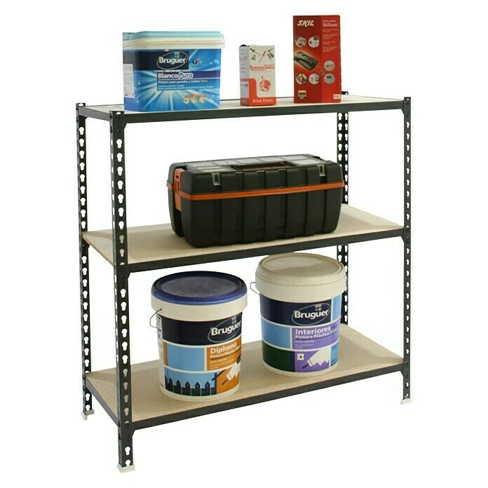 BAUHAUS Simonrack Maderclick Metallregal L X B X H: 30 X 90 X 90 Cm, Traglast: 150 Kg/Boden, Anzahl Böden: 3, Stecken, Anthrazitgrau 2 BAUHAUS Simonrack Maderclick Metallregal L X B X H: 30 X 90 X 90 Cm, Traglast: 150 Kg/Boden, Anzahl Böden: 3, Stecken, Anthrazitgrau – Bild 2