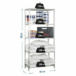 BAUHAUS Simonrack Maderclick Metallregal L X B X H: 40 X 90 X 180 Cm, Traglast: 150 Kg/Boden, Anzahl Böden: 5, Stecken, Silber 6 BAUHAUS Simonrack Maderclick Metallregal L X B X H: 40 X 90 X 180 Cm, Traglast: 150 Kg/Boden, Anzahl Böden: 5, Stecken, Silber -Werkstatteinrichtung store 12 412