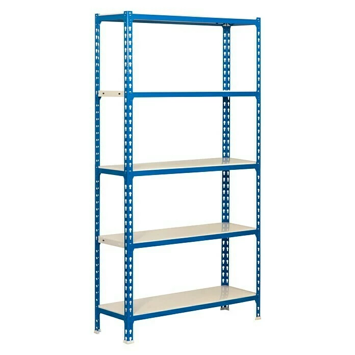 BAUHAUS Simonrack Simonclick Metallregal Mini L X B X H: 40 X 80 X 180 Cm, Traglast: 180 Kg/Boden, Anzahl Böden: 5 Stk., Stecken, Blau/Weiß 1 BAUHAUS Simonrack Simonclick Metallregal Mini L X B X H: 40 X 80 X 180 Cm, Traglast: 180 Kg/Boden, Anzahl Böden: 5 Stk., Stecken, Blau/Weiß