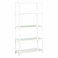 BAUHAUS Simonrack Comfort Metallregal L X B X H: 50 X 90 X 180 Cm, Traglast: 100 Kg/Boden, Anzahl Böden: 5, Schrauben, Weiß