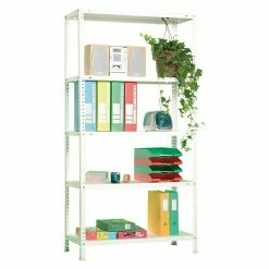 BAUHAUS Simonrack Comfort Metallregal L X B X H: 50 X 90 X 180 Cm, Traglast: 100 Kg/Boden, Anzahl Böden: 5, Schrauben, Weiß -Werkstatteinrichtung store 12 456