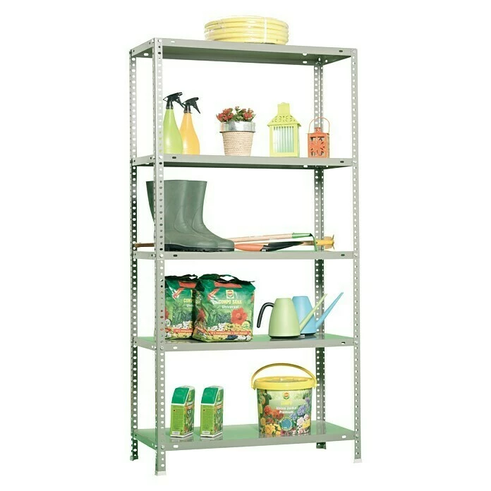 BAUHAUS Simonrack Comfort Metallregal L X B X H: 50 X 90 X 180 Cm, Traglast: 100 Kg/Boden, Anzahl Böden: 5, Schrauben, Grau 3 BAUHAUS Simonrack Comfort Metallregal L X B X H: 50 X 90 X 180 Cm, Traglast: 100 Kg/Boden, Anzahl Böden: 5, Schrauben, Grau – Bild 3