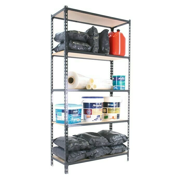 BAUHAUS Simonrack Maderclick Metallregal Plus L X B X H: 50 X 100 X 200 Cm, Traglast: 150 Kg/Boden, Anzahl Böden: 5, Stecken, Anthrazitgrau 2 BAUHAUS Simonrack Maderclick Metallregal Plus L X B X H: 50 X 100 X 200 Cm, Traglast: 150 Kg/Boden, Anzahl Böden: 5, Stecken, Anthrazitgrau – Bild 2