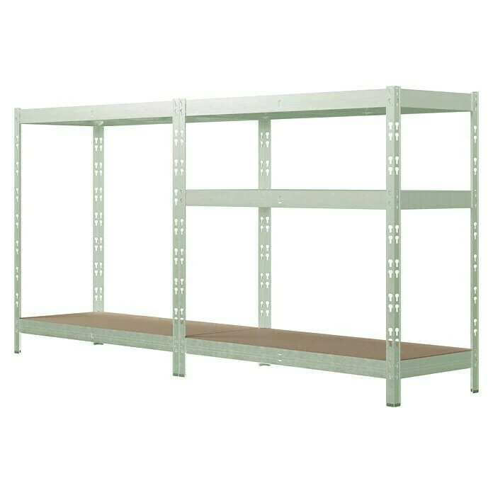 BAUHAUS Regalux Metall-Schwerlastregal L X B X H: 40 X 90 X 180 Cm, Traglast: 175 Kg/Boden, Anzahl Böden: 5 Stk., Stecken, Hellgrün 2 BAUHAUS Regalux Metall-Schwerlastregal L X B X H: 40 X 90 X 180 Cm, Traglast: 175 Kg/Boden, Anzahl Böden: 5 Stk., Stecken, Hellgrün – Bild 2