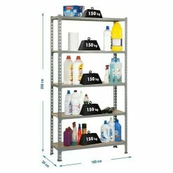 BAUHAUS Simonrack Maderclick Metallregal Plus L X B X H: 30 X 100 X 200 Cm, Traglast: 150 Kg/Boden, Anzahl Böden: 5, Stecken, Grau 5 BAUHAUS Simonrack Maderclick Metallregal Plus L X B X H: 30 X 100 X 200 Cm, Traglast: 150 Kg/Boden, Anzahl Böden: 5, Stecken, Grau -Werkstatteinrichtung store 12 496
