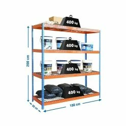 BAUHAUS Simonrack Ecoforte Metall-Schwerlastregal Rex L X B X H: 60 X 180 X 250 Cm, Traglast: 400 Kg/Boden, Anzahl Böden: 4 Stk., Blau/Orange 5 BAUHAUS Simonrack Ecoforte Metall-Schwerlastregal Rex L X B X H: 60 X 180 X 250 Cm, Traglast: 400 Kg/Boden, Anzahl Böden: 4 Stk., Blau/Orange -Werkstatteinrichtung store 12 516