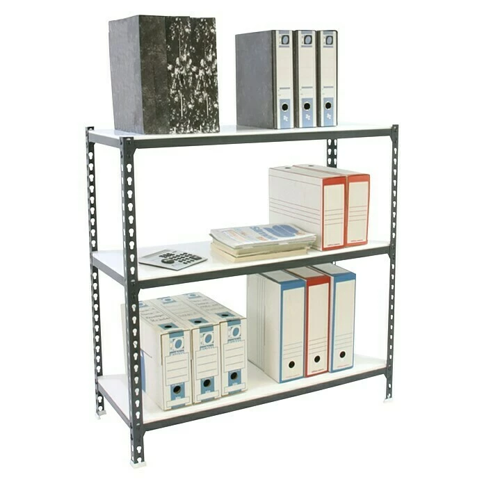 BAUHAUS Simonrack Simonclick Metallregal Mega L X B X H: 40 X 120 X 90 Cm, Traglast: 180 Kg/Boden, Anzahl Böden: 3 Stk., Stecken, Anthrazit/Weiß 2 BAUHAUS Simonrack Simonclick Metallregal Mega L X B X H: 40 X 120 X 90 Cm, Traglast: 180 Kg/Boden, Anzahl Böden: 3 Stk., Stecken, Anthrazit/Weiß – Bild 2