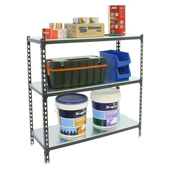 BAUHAUS Simonrack Simonclick Metallregal Mega L X B X H: 40 X 120 X 90 Cm, Traglast: 180 Kg/Boden, Anzahl Böden: 3 Stk., Stecken, Anthrazit/Weiß 3 BAUHAUS Simonrack Simonclick Metallregal Mega L X B X H: 40 X 120 X 90 Cm, Traglast: 180 Kg/Boden, Anzahl Böden: 3 Stk., Stecken, Anthrazit/Weiß – Bild 3