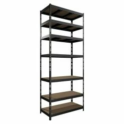 BAUHAUS Metall-Schwerlastregal B X T X H: 90 X 45 Cm X 226 Cm, Traglast: 200 Kg/Boden, Anzahl Böden: 7 Stk., Stecken, Anthrazit