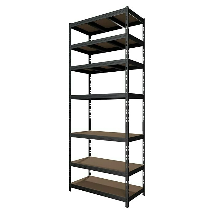 BAUHAUS Metall-Schwerlastregal B X T X H: 90 X 45 Cm X 226 Cm, Traglast: 200 Kg/Boden, Anzahl Böden: 7 Stk., Stecken, Anthrazit 3 BAUHAUS Metall-Schwerlastregal B X T X H: 90 X 45 Cm X 226 Cm, Traglast: 200 Kg/Boden, Anzahl Böden: 7 Stk., Stecken, Anthrazit – Bild 3