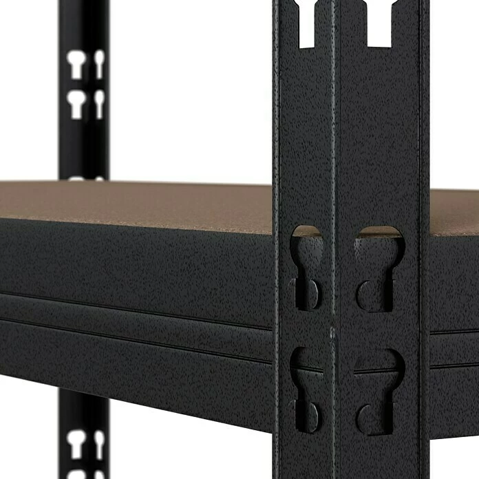 BAUHAUS Metall-Schwerlastregal B X T X H: 90 X 45 Cm X 226 Cm, Traglast: 200 Kg/Boden, Anzahl Böden: 7 Stk., Stecken, Anthrazit 4 BAUHAUS Metall-Schwerlastregal B X T X H: 90 X 45 Cm X 226 Cm, Traglast: 200 Kg/Boden, Anzahl Böden: 7 Stk., Stecken, Anthrazit – Bild 4