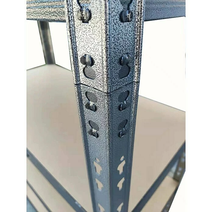 BAUHAUS Metall-Schwerlastregal B X T X H: 90 X 45 Cm X 226 Cm, Traglast: 200 Kg/Boden, Anzahl Böden: 7 Stk., Stecken, Anthrazit 6 BAUHAUS Metall-Schwerlastregal B X T X H: 90 X 45 Cm X 226 Cm, Traglast: 200 Kg/Boden, Anzahl Böden: 7 Stk., Stecken, Anthrazit – Bild 6