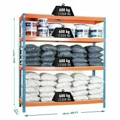 BAUHAUS Simonrack Simonforte Metall-Schwerlastregal L X B X H: 60 X 150 X 200 Cm, Traglast: 600 Kg/Boden, Anzahl Böden: 4, Blau/Orange 5 BAUHAUS Simonrack Simonforte Metall-Schwerlastregal L X B X H: 60 X 150 X 200 Cm, Traglast: 600 Kg/Boden, Anzahl Böden: 4, Blau/Orange -Werkstatteinrichtung store 12 553