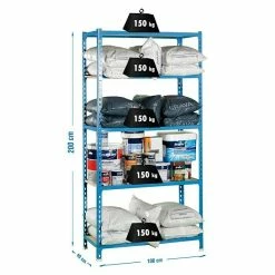 BAUHAUS Simonrack Maderclick Metallregal Plus L X B X H: 40 X 100 X 200 Cm, Traglast: 150 Kg/Boden, Anzahl Böden: 5, Stecken, Blau 5 BAUHAUS Simonrack Maderclick Metallregal Plus L X B X H: 40 X 100 X 200 Cm, Traglast: 150 Kg/Boden, Anzahl Böden: 5, Stecken, Blau -Werkstatteinrichtung store 12 57