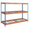 BAUHAUS Simonrack Ecoforte Metall-Schwerlastregal Rex L X B X H: 60 X 180 X 200 Cm, Traglast: 400 Kg/Boden, Anzahl Böden: 3 Stk., Stecken, Blau/Orange