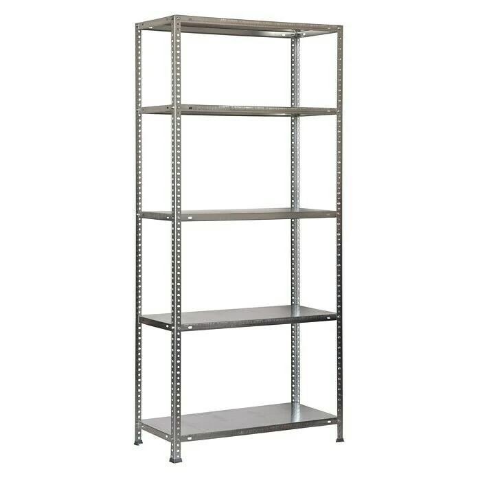 BAUHAUS Simonrack Comfort Metallregal L X B X H: 30 X 80 X 180 Cm, Traglast: 100 Kg/Boden, Anzahl Böden: 5, Schrauben, Silber 1 BAUHAUS Simonrack Comfort Metallregal L X B X H: 30 X 80 X 180 Cm, Traglast: 100 Kg/Boden, Anzahl Böden: 5, Schrauben, Silber