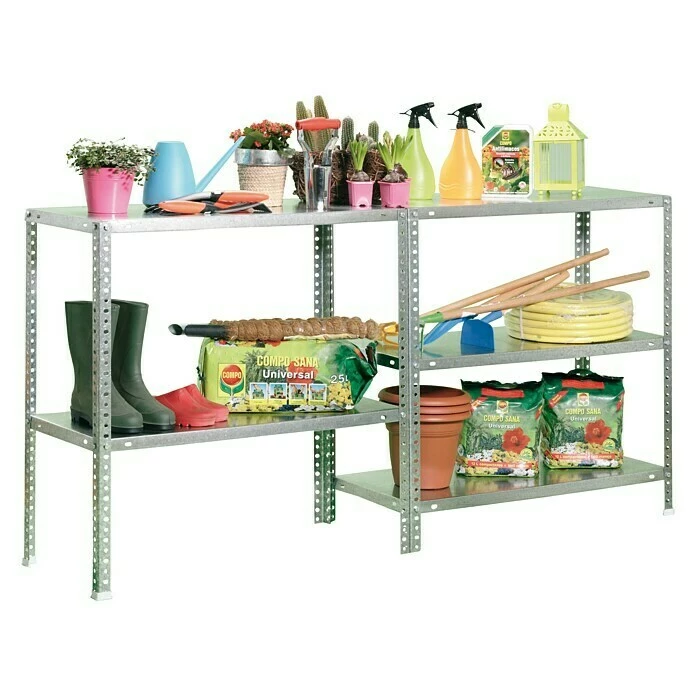 BAUHAUS Simonrack Comfort Metallregal L X B X H: 30 X 80 X 180 Cm, Traglast: 100 Kg/Boden, Anzahl Böden: 5, Schrauben, Silber 3 BAUHAUS Simonrack Comfort Metallregal L X B X H: 30 X 80 X 180 Cm, Traglast: 100 Kg/Boden, Anzahl Böden: 5, Schrauben, Silber – Bild 3