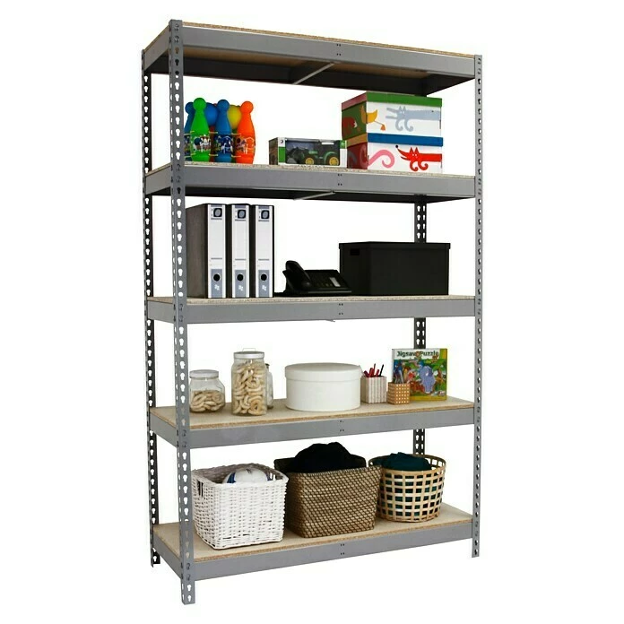 BAUHAUS Simonrack Ecoforte Metall-Schwerlastregal L X B X H: 45 X 150 X 250 Cm, Traglast: 400 Kg/Boden, Anzahl Böden: 5 Stk., Stecken, Grau 2 BAUHAUS Simonrack Ecoforte Metall-Schwerlastregal L X B X H: 45 X 150 X 250 Cm, Traglast: 400 Kg/Boden, Anzahl Böden: 5 Stk., Stecken, Grau – Bild 2