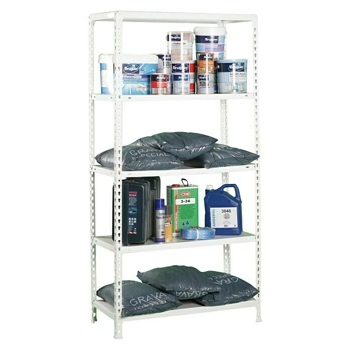 BAUHAUS Simonrack Simonclick Metallregal L X B X H: 30 X 90 X 180 Cm, Traglast: 150 Kg/Boden, Anzahl Böden: 5 Stk., Stecken, Weiß 2 BAUHAUS Simonrack Simonclick Metallregal L X B X H: 30 X 90 X 180 Cm, Traglast: 150 Kg/Boden, Anzahl Böden: 5 Stk., Stecken, Weiß – Bild 2