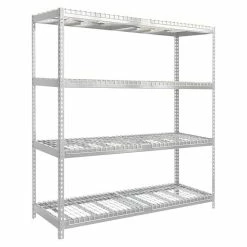 BAUHAUS Simonrack Ecoforte Metall-Schwerlastregal Rex L X B X H: 60 X 180 X 200 Cm, Traglast: 400 Kg/Boden, Anzahl Böden: 4 Stk., Silber