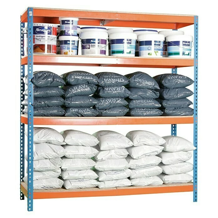BAUHAUS Simonrack Simonforte Metall-Schwerlastregal L X B X H: 60 X 240 X 200 Cm, Traglast: 400 Kg/Boden, Anzahl Böden: 4, Blau/Orange 2 BAUHAUS Simonrack Simonforte Metall-Schwerlastregal L X B X H: 60 X 240 X 200 Cm, Traglast: 400 Kg/Boden, Anzahl Böden: 4, Blau/Orange – Bild 2