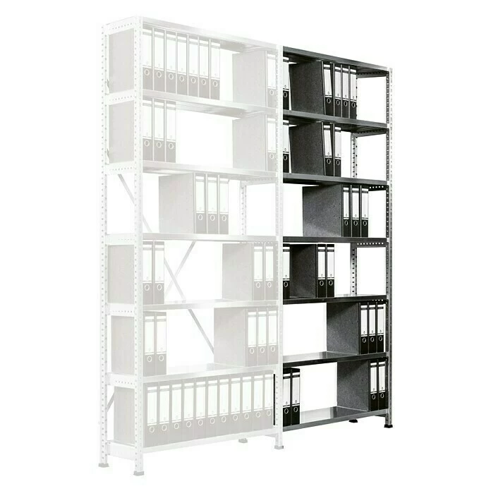 BAUHAUS Scholz Aktenregal Anbauelement Länge: 810 Mm, Breite: 300 Mm, Höhe: 2.280 Mm, Traglast: 100 Kg/Boden, Anzahl Böden: 7 Stk. 3 BAUHAUS Scholz Aktenregal Anbauelement Länge: 810 Mm, Breite: 300 Mm, Höhe: 2.280 Mm, Traglast: 100 Kg/Boden, Anzahl Böden: 7 Stk. – Bild 3