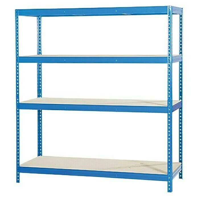 BAUHAUS Regalux Metall-Schwerlastregal XXL L X B X H: 60 X 160 X 185 Cm, Traglast: 350 Kg/Boden, Anzahl Böden: 4 Stk., Stecken, Blau 2 BAUHAUS Regalux Metall-Schwerlastregal XXL L X B X H: 60 X 160 X 185 Cm, Traglast: 350 Kg/Boden, Anzahl Böden: 4 Stk., Stecken, Blau – Bild 2