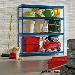 BAUHAUS Regalux Metall-Schwerlastregal XXL L X B X H: 60 X 160 X 185 Cm, Traglast: 350 Kg/Boden, Anzahl Böden: 4 Stk., Stecken, Blau 11 BAUHAUS Regalux Metall-Schwerlastregal XXL L X B X H: 60 X 160 X 185 Cm, Traglast: 350 Kg/Boden, Anzahl Böden: 4 Stk., Stecken, Blau -Werkstatteinrichtung store 12 731