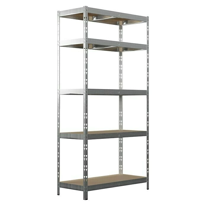 BAUHAUS Regalux Metall-Schwerlastregal L X B X H: 40 X 90 X 180 Cm, Traglast: 175 Kg/Boden, Anzahl Böden: 5 Stk., Stecken, Silber 1 BAUHAUS Regalux Metall-Schwerlastregal L X B X H: 40 X 90 X 180 Cm, Traglast: 175 Kg/Boden, Anzahl Böden: 5 Stk., Stecken, Silber