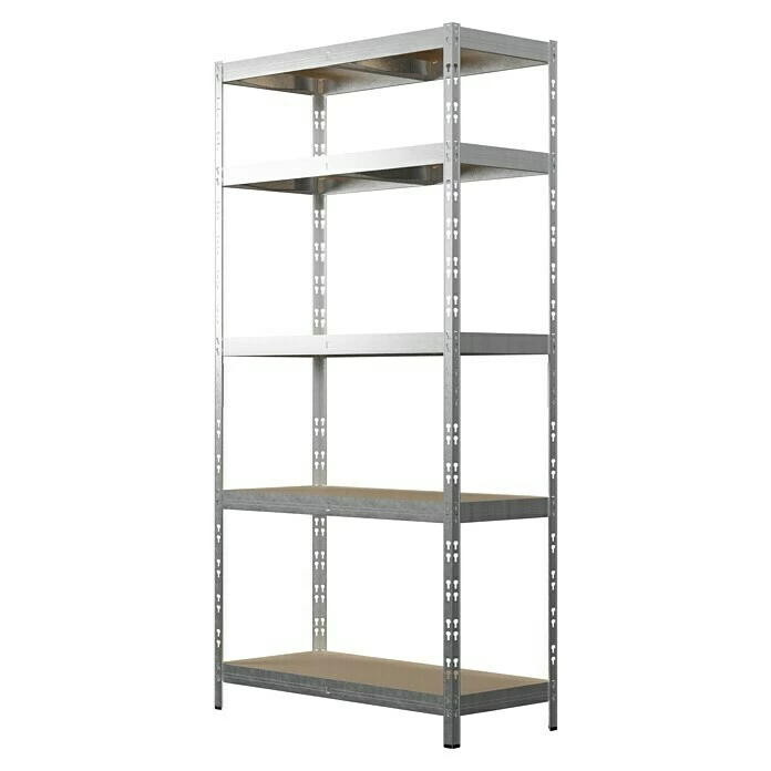 BAUHAUS Regalux Metall-Schwerlastregal L X B X H: 40 X 90 X 180 Cm, Traglast: 175 Kg/Boden, Anzahl Böden: 5 Stk., Stecken, Silber 3 BAUHAUS Regalux Metall-Schwerlastregal L X B X H: 40 X 90 X 180 Cm, Traglast: 175 Kg/Boden, Anzahl Böden: 5 Stk., Stecken, Silber – Bild 3
