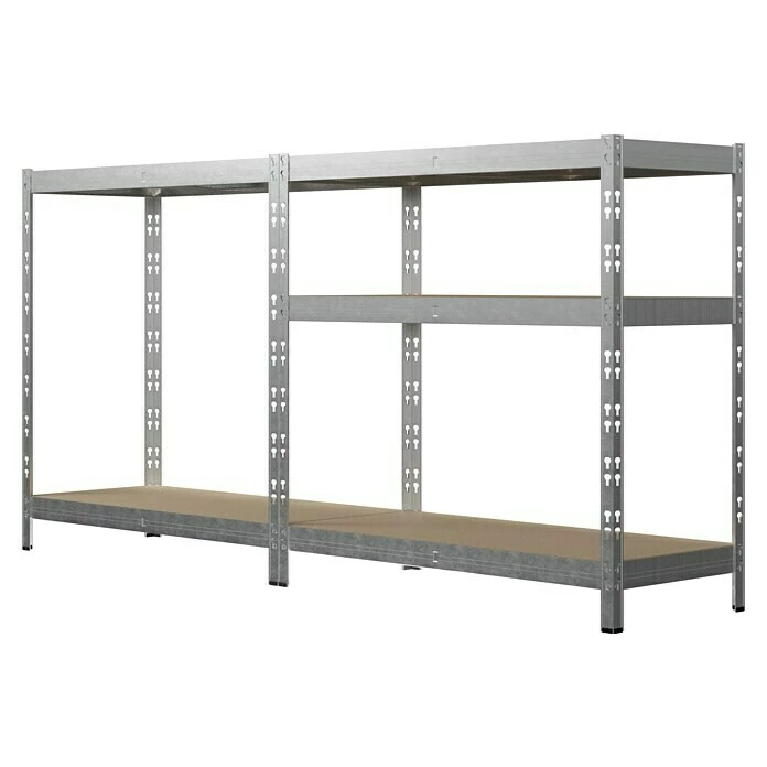BAUHAUS Regalux Metall-Schwerlastregal L X B X H: 40 X 90 X 180 Cm, Traglast: 175 Kg/Boden, Anzahl Böden: 5 Stk., Stecken, Silber 4 BAUHAUS Regalux Metall-Schwerlastregal L X B X H: 40 X 90 X 180 Cm, Traglast: 175 Kg/Boden, Anzahl Böden: 5 Stk., Stecken, Silber – Bild 4
